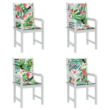 vidaXL Μαξιλάρια Καρέκλας με Πλάτη 4 τεμ. Πολύχρωμα Υφασμάτινα