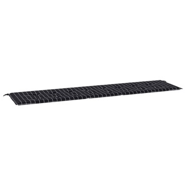 vidaXL Μαξιλάρι Πάγκου Μαύρο Καρό 200x50x4cm Ύφασμα Oxford