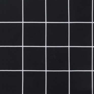 vidaXL Μαξιλάρι Πάγκου Μαύρο Καρό 200x50x4cm Ύφασμα Oxford