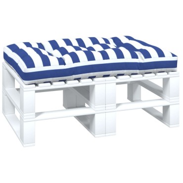 vidaXL Μαξιλάρι Παλέτας Μπλε & Λευκό Ριγέ 120x80x12cm Υφασμάτινο