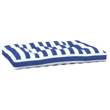 vidaXL Μαξιλάρι Παλέτας Μπλε & Λευκό Ριγέ 120x80x12cm Υφασμάτινο