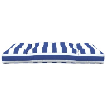 vidaXL Μαξιλάρι Παλέτας Μπλε & Λευκό Ριγέ 120x80x12cm Υφασμάτινο