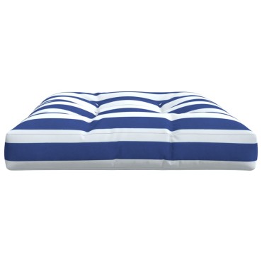 vidaXL Μαξιλάρι Παλέτας Μπλε & Λευκό Ριγέ 120x80x12cm Υφασμάτινο