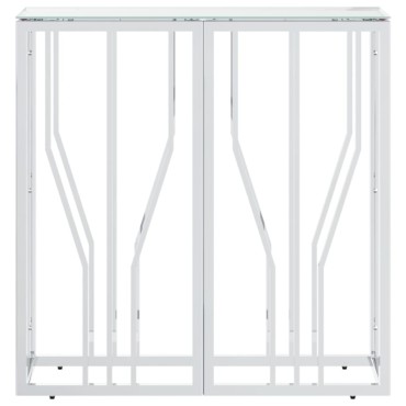 vidaXL Τραπέζι Κονσόλα 70x30x70cm από Ανοξείδωτο Ατσάλι και Γυαλί 1 τεμ.