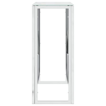 vidaXL Τραπέζι Κονσόλα 70x30x70cm από Ανοξείδωτο Ατσάλι και Γυαλί 1 τεμ.