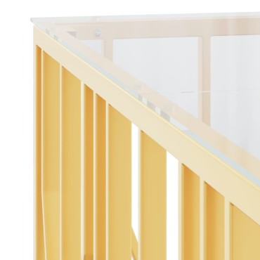 vidaXL Τραπέζι Σαλονιού 100x100x50cm από Ανοξείδωτο Ατσάλι και Γυαλί 1 τεμ.