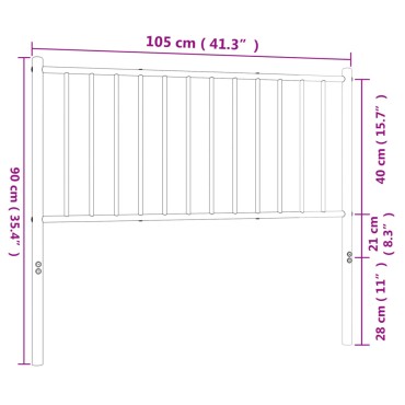 vidaXL Κεφαλάρι Μαύρο Μεταλλικό 105x3x90cm 1 τεμ.