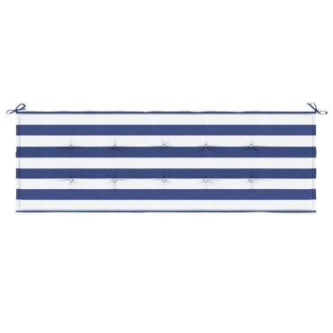 vidaXL Μαξιλάρι Πάγκου Κήπου Μπλε&Λευκό Ριγέ 150x50x4cm Ύφασμα Oxford