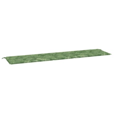 vidaXL Μαξιλάρι Πάγκου Κήπου Σχέδιο Φύλλων 200x50x4cm Υφασμάτινο