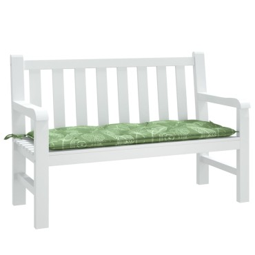 vidaXL Μαξιλάρι Πάγκου Κήπου Σχέδιο Φύλλων 120x50x7cm Υφασμάτινο