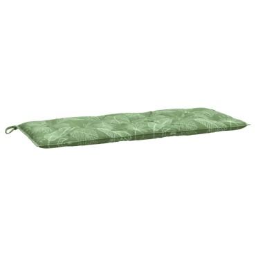 vidaXL Μαξιλάρι Πάγκου Κήπου Σχέδιο Φύλλων 120x50x7cm Υφασμάτινο