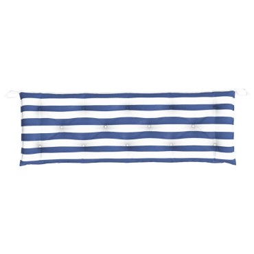 vidaXL Μαξιλάρια Πάγκου 2 τεμ. Μπλε & Λευκό Ριγέ 150x50x7cm Υφασμάτινα