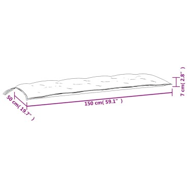 vidaXL Μαξιλάρια Πάγκου 2 τεμ. Μπλε & Λευκό Ριγέ 150x50x7cm Υφασμάτινα