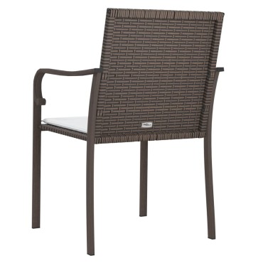 vidaXL Καρέκλες Κήπου με Μαξιλάρια 6 τεμ. Καφέ 56x59x84cm Συνθ. Ρατάν