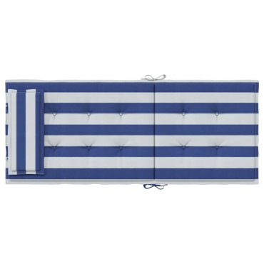 vidaXL Μαξιλάρια Καρέκλας με Πλάτη 6 τεμ. Μπλε&Λευκά Ριγέ Υφ. Oxford 120x50x3cm