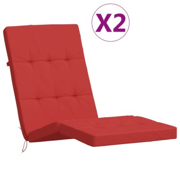 vidaXL Μαξιλάρια Ξαπλώστρας 2 τεμ. Κόκκινα από Ύφασμα Oxford 180x55x7cm