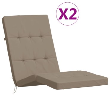 vidaXL Μαξιλάρια Ξαπλώστρας 2 τεμ. Taupe από Ύφασμα Oxford 180x55x7cm