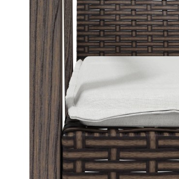 vidaXL Καρέκλες Κήπου 6 τεμ. Καφέ 56,5x57x83cm Συνθ. Ρατάν&Μαξιλάρια
