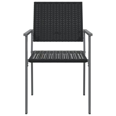 vidaXL Καρέκλες Κήπου 4 τεμ. Μαύρες 54x62,5x89cm από Συνθετικό Ρατάν