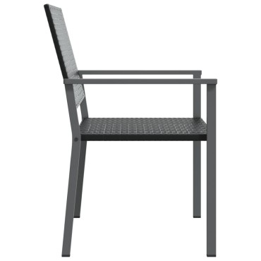 vidaXL Καρέκλες Κήπου 4 τεμ. Μαύρες 54x62,5x89cm από Συνθετικό Ρατάν