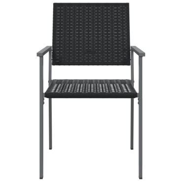 vidaXL Καρέκλες Κήπου 6 τεμ. Μαύρες 54x62,5x89cm από Συνθετικό Ρατάν
