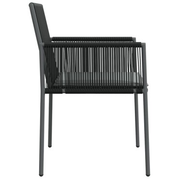 vidaXL Καρέκλες Κήπου 4 τεμ. Μαύρο 54x60,5x83,5cm Συνθ. Ρατάν&Μαξιλ.
