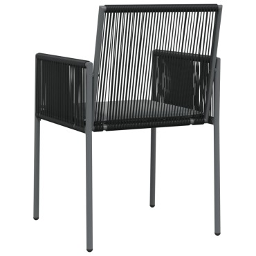 vidaXL Καρέκλες Κήπου 4 τεμ. Μαύρο 54x60,5x83,5cm Συνθ. Ρατάν&Μαξιλ.