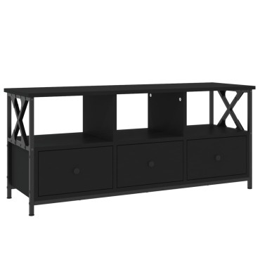 vidaXL Έπιπλο Τηλεόρασης Μαύρο 102x33x45cm Επεξεργασμένο Ξύλο/Σίδερο