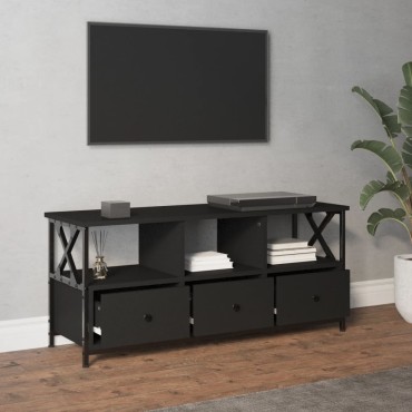 vidaXL Έπιπλο Τηλεόρασης Μαύρο 102x33x45cm Επεξεργασμένο Ξύλο/Σίδερο