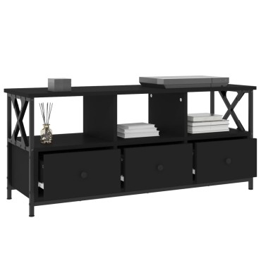 vidaXL Έπιπλο Τηλεόρασης Μαύρο 102x33x45cm Επεξεργασμένο Ξύλο/Σίδερο