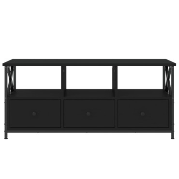 vidaXL Έπιπλο Τηλεόρασης Μαύρο 102x33x45cm Επεξεργασμένο Ξύλο/Σίδερο
