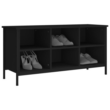 vidaXL Παπουτσοθήκη Μαύρη 100x35x50cm από Επεξεργασμένο Ξύλο