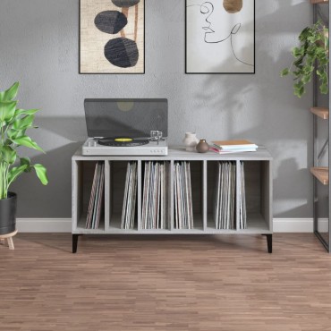 vidaXL Δισκοθήκη Γκρι Sonoma 100x38x48cm από Επεξεργασμένο Ξύλο 1 τεμ.