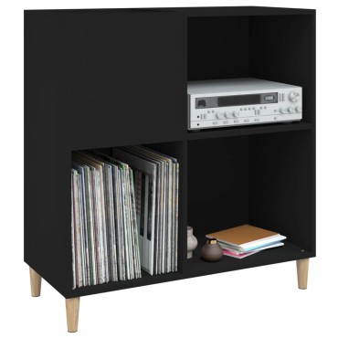 vidaXL Δισκοθήκη Μαύρη 84,5x38x89cm από Επεξεργασμένο Ξύλο 1 τεμ.