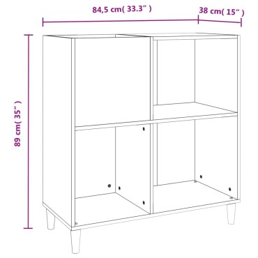 vidaXL Δισκοθήκη Μαύρη 84,5x38x89cm από Επεξεργασμένο Ξύλο 1 τεμ.