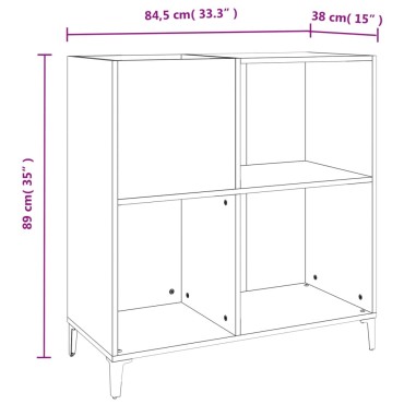vidaXL Δισκοθήκη Μαύρη 84,5x38x89cm από Επεξεργασμένο Ξύλο 1 τεμ.