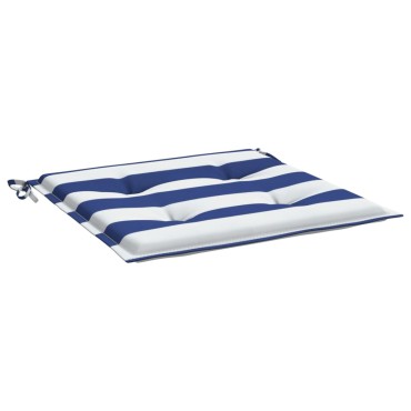 vidaXL Μαξιλάρια Καρέκλας 4 τεμ. Μπλε/Λευκό Ριγέ 40x40x4cm Υφασμάτινα