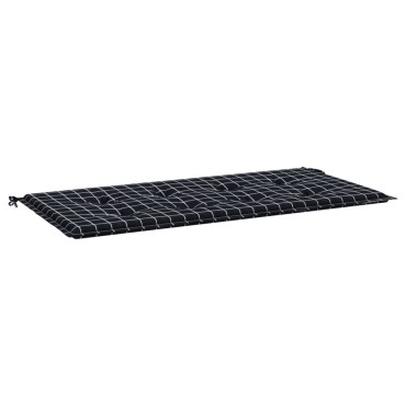 vidaXL Μαξιλάρι Πάγκου Κήπου Μαύρο Καρό 100x50x4cm Ύφασμα Oxford