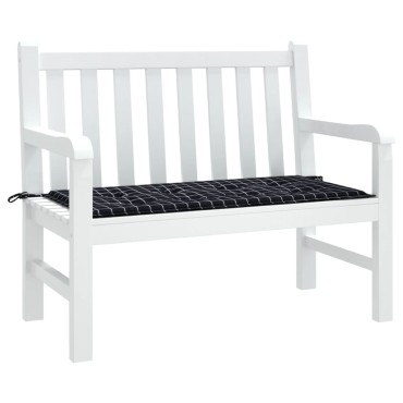 vidaXL Μαξιλάρι Πάγκου Κήπου Μαύρο Καρό 100x50x4cm Ύφασμα Oxford
