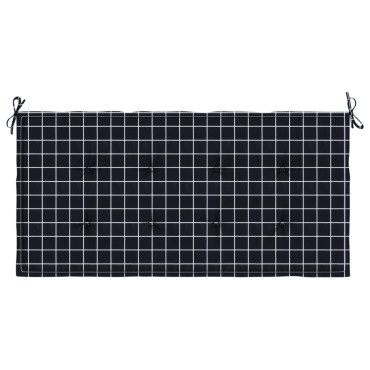 vidaXL Μαξιλάρι Πάγκου Κήπου Μαύρο Καρό 100x50x4cm Ύφασμα Oxford