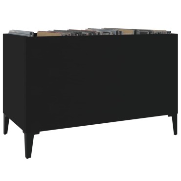 vidaXL Δισκοθήκη Μαύρη 74,5x38x48cm από Επεξεργασμένο Ξύλο