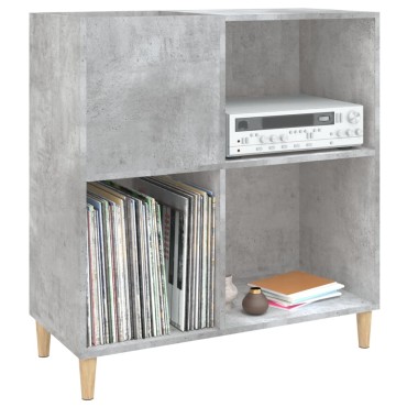 vidaXL Δισκοθήκη Γκρι Σκυροδέματος 84,5x38x89cm από Επεξεργ. Ξύλο 1 τεμ.