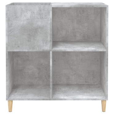 vidaXL Δισκοθήκη Γκρι Σκυροδέματος 84,5x38x89cm από Επεξεργ. Ξύλο 1 τεμ.