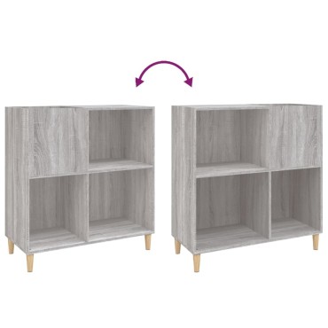vidaXL Δισκοθήκη Γκρι Sonoma 84,5x38x89cm από Επεξεργασμένο Ξύλο 1 τεμ.