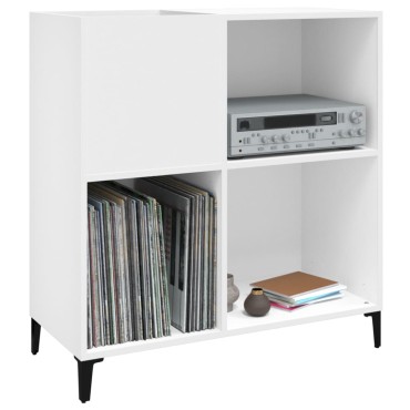 vidaXL Δισκοθήκη Λευκή 84,5x38x89cm από Επεξεργασμένο Ξύλο 1 τεμ.