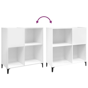 vidaXL Δισκοθήκη Λευκή 84,5x38x89cm από Επεξεργασμένο Ξύλο 1 τεμ.