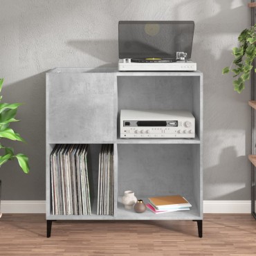 vidaXL Δισκοθήκη Γκρι Σκυροδέματος 84,5x38x89cm από Επεξεργ. Ξύλο 1 τεμ.