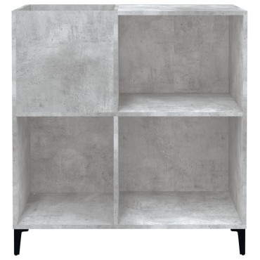 vidaXL Δισκοθήκη Γκρι Σκυροδέματος 84,5x38x89cm από Επεξεργ. Ξύλο 1 τεμ.
