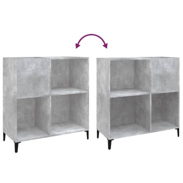 vidaXL Δισκοθήκη Γκρι Σκυροδέματος 84,5x38x89cm από Επεξεργ. Ξύλο 1 τεμ.