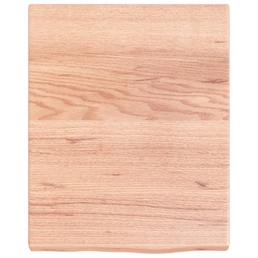 vidaXL Ράφι Τοίχου Ανοιχτό Καφέ 40x50x(2-4)cm Επεξ. Μασίφ Ξύλο Δρυός 1 τεμ.